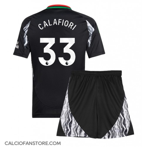 Maglia Calcio Arsenal Riccardo Calafiori #33 Seconda Divisa Bambino 2024-25 Manica Corta (+ pantaloncini)